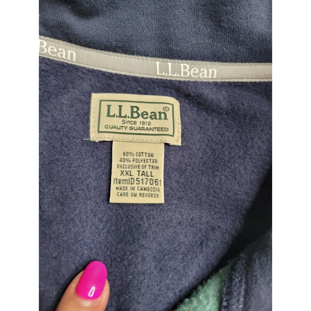 L.L. Bean Pullover Men's‎ XXL Tall Green/Blue
